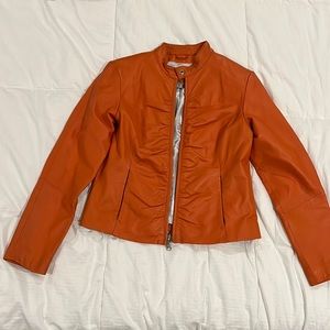 Orange Leather Jacket